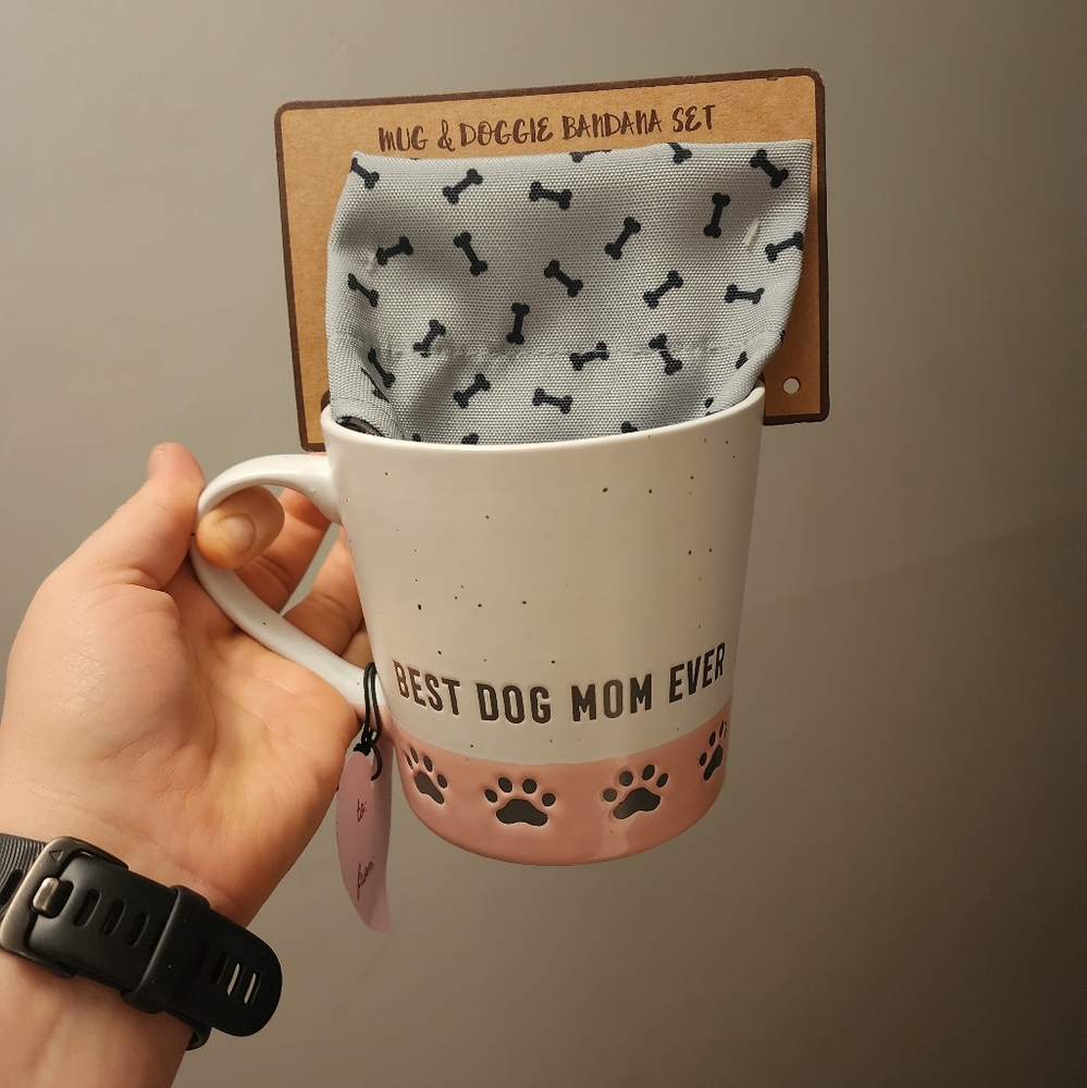 Coffee mug and dog bandana